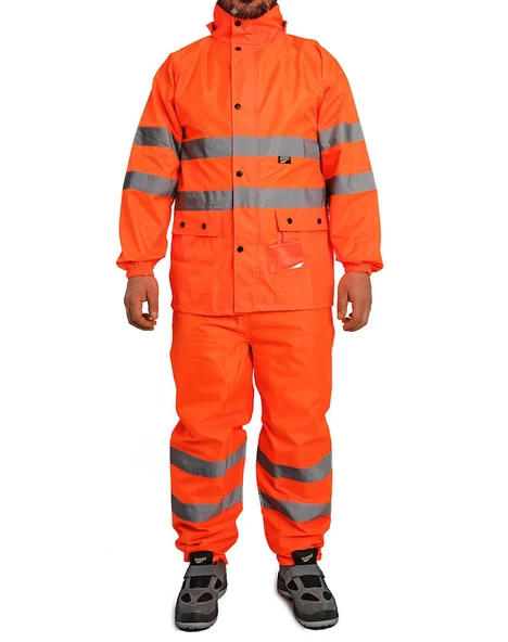 BESTGUARD Yağmurluk Oxford Reflektörlü Turuncu Takım ürün görseli 1