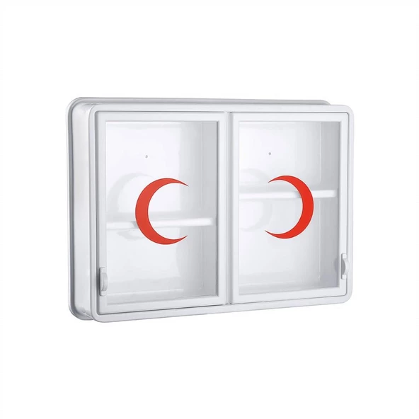 Ecza Dolabı+İlkyardım içeriği Pratik Açılır Kapanır Kapaklı 45cmx35cmx10cm 156 ürün görseli 1