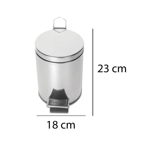 Palex Krom Pedallı Çöp Kovası 3 Litre - Resim 3