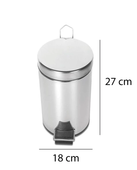 Palex Krom Pedallı Çöp Kovası 5 Litre - Resim 3
