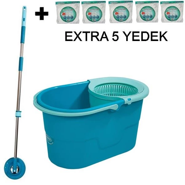 Motek Fix Mop Temizli Seti Paspas Temizlik Kovası+5Ad Yedek Başlık ürün görseli 1