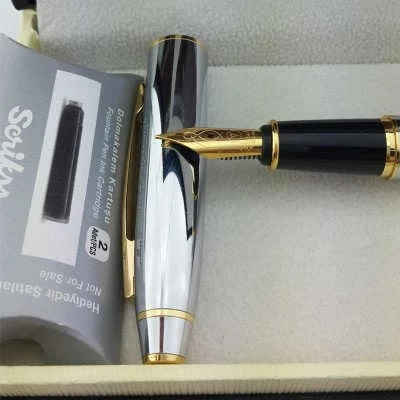 Scrikss 35 gold krom dolma kalem lux kutuda Ücretsiz kargo ürün görseli 1