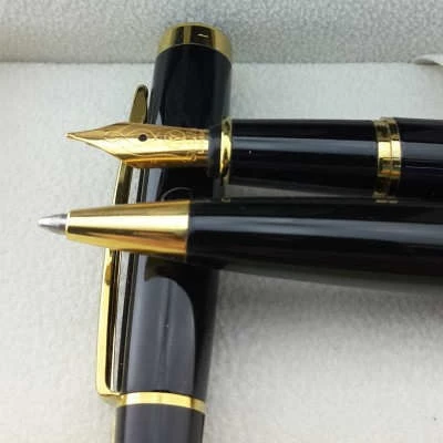 Scrikss 38 siyah gold dolma&tükenmez kalem seti ürün görseli 1