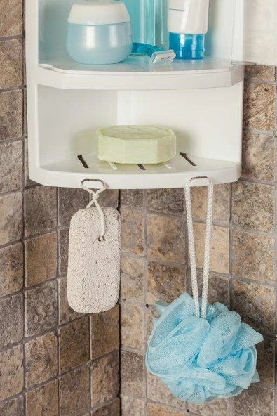 Primanova Banyo Köşe Rafı Kapaklı Şeffaf S05 - Resim 5