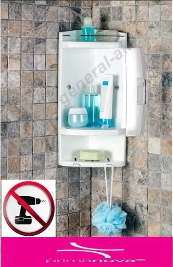 Primanova Banyo Köşe Rafı Kapaklı Şeffaf S05 - Resim 3
