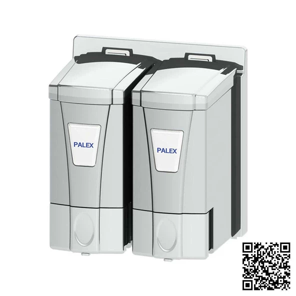 Palex İkili Mini Sıvı Sabun Dispenseri Krom 250CCX2AD-3564-3-K ürün görseli 1