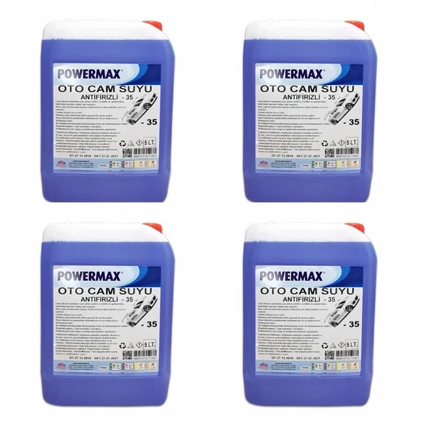 Powermax Kaliteli Antifirizli Oto Cam Suyu -35 Derece 4x5Litre1Koli ürün görseli 1