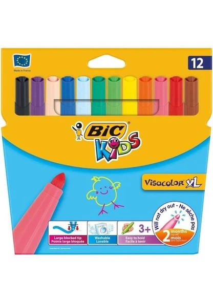 BIC KIDS JUMBO KECELI KALEM VISA XL 12 LI YIKANABI ürün görseli 1