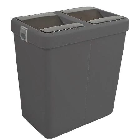 Motek 80 Litre Hassas Kapaklı Çift Gözlü Geri dönüşüm Çöp Kovası ürün görseli 1