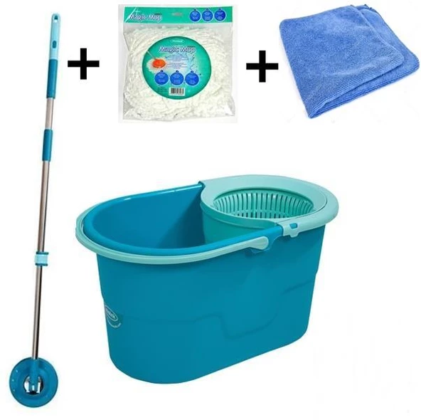 Motek Mt17 Fix Mop Temizlik Seti+1Ad Yedek Başlık+Mıkro Fiber Bez ürün görseli 1