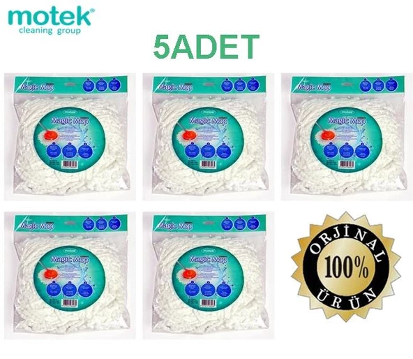 Motek Mop Orjinal Microfiber Yedek Püskül Yedek Başlık 5 Adet ürün görseli 1