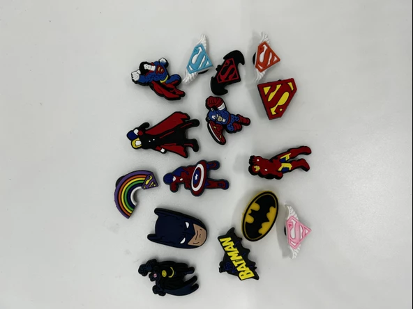 Marvel (spiderman,captain america ,batman,ironman) Crocs terlik süsü 15 li ürün görseli 1