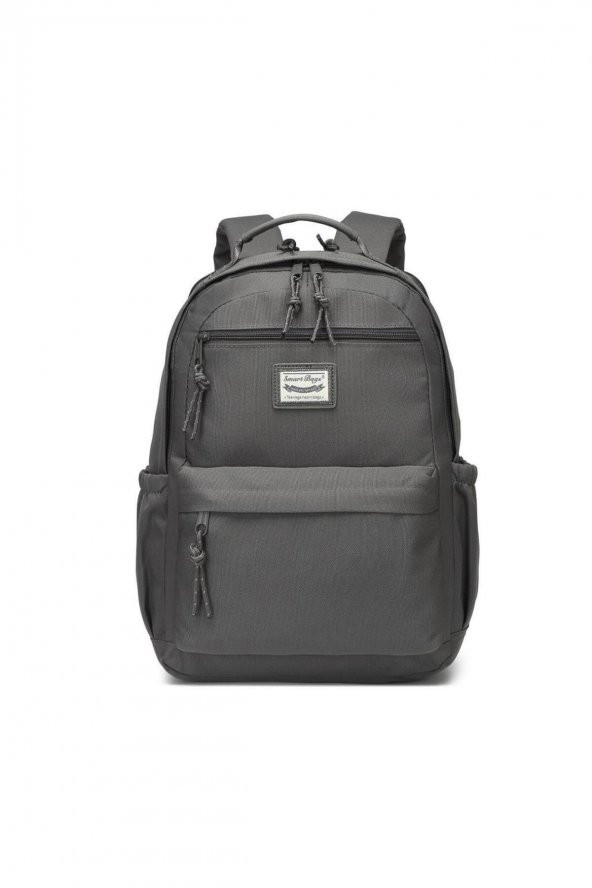 Bagacar Smart Bag 3198 Okul ve Günlük Laptop Bölmeli Sırt Çantası Koyu Gri ürün görseli 1