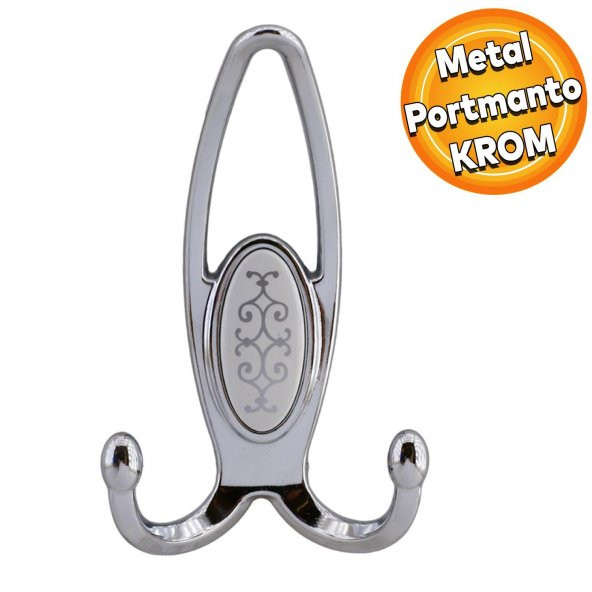 Metax Uzay Portmanto Vestiyer Duvar Askısı Metal Dolap Elbise Askılığı Krom Beyaz Krom Kapak ürün görseli 1