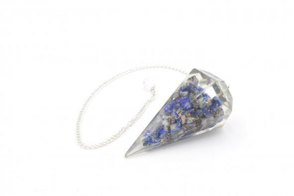 Hakiki Doğal Lapis Lazuli Taşı Orgonit Pandül 1.Kalite ürün görseli 1