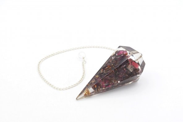 Hakiki Doğal Lal Granat Taşı Orgonit Pandül 1.Kalite ürün görseli 1