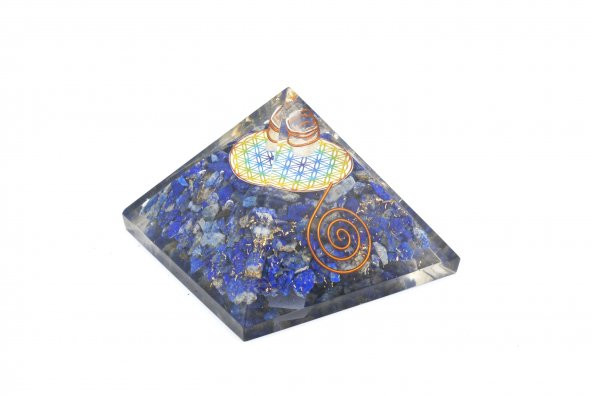 Hakiki Doğal Lapis Lazuli Taşı Orgonit Piramit 175 Gram ürün görseli 1