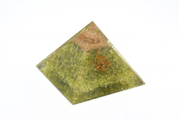 Hakiki Doğal Olivin Taşı Orgonit Piramit 200 Gram ürün görseli 1