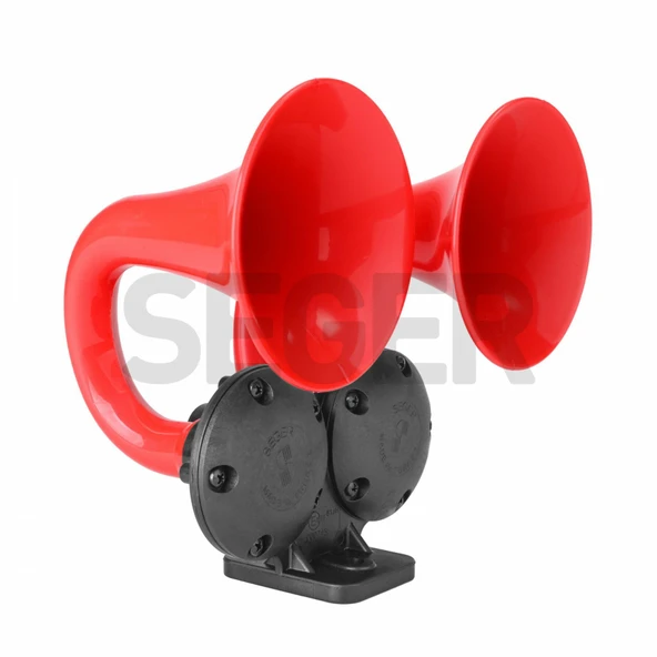 SEGER Seger 81jh çiftboynuz havalı korna 24volt ramhorn kırmızı ürün görseli 1