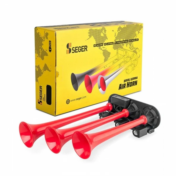 SEGER Seger 86en nostalji korna 12volt kırmızı plastik borulu 8 farklı melodili ürün görseli 1