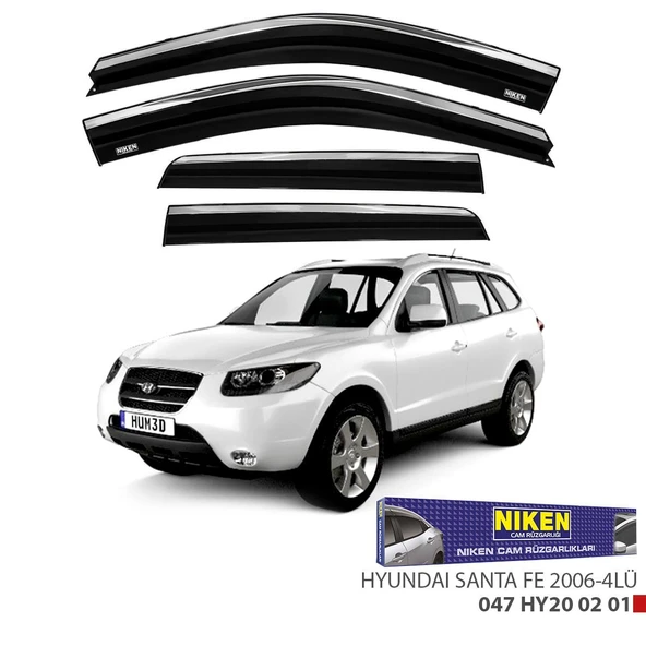 NİKEN Hyundai santafe cam rüzgarlığı kromlu niken 2006+ ürün görseli 1
