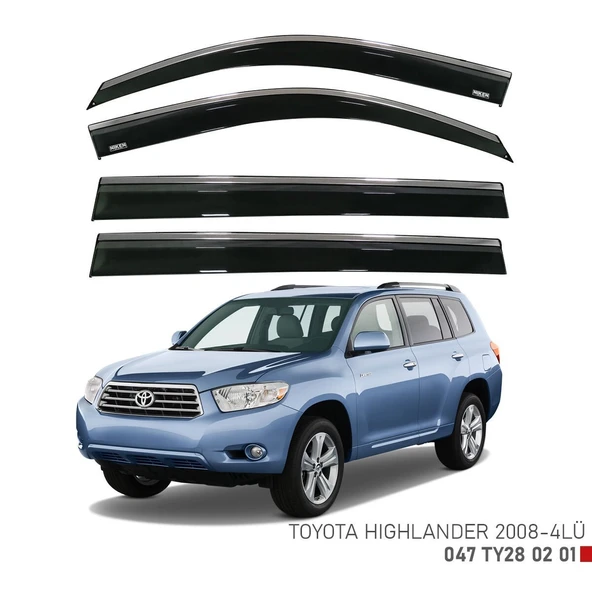 NİKEN Toyota highlander cam rüzgarlığı kromlu niken 2008+ ürün görseli 1