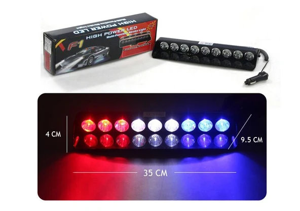 Space Space Flaş Led Çakarlı 27W Kırmızı-Beyaz-Mavi 8 Fonksiyonlu / LAPA175 ürün görseli 1