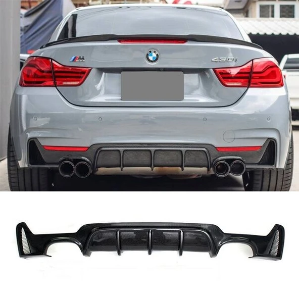 AUTOGP Bmw f32 f33 f36 arka tampon difüzörü 4 çıkış pianoblack 4 serisi ürün görseli 1
