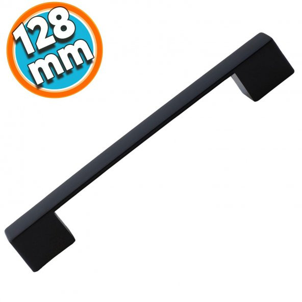 Mobilya Mutfak Dolabı Banyo Çekmece Dolap Kapak Kulpu Kulbu Siyah 128 mm Metal Kulp ürün görseli 1