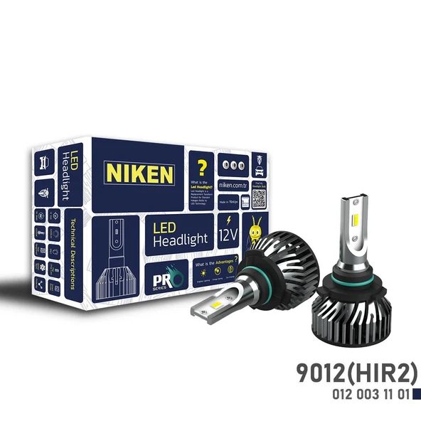 NİKEN 9012 hır2 led xenon far aydınlatma seti şimşek etkili niken pro 6400lm ürün görseli 1