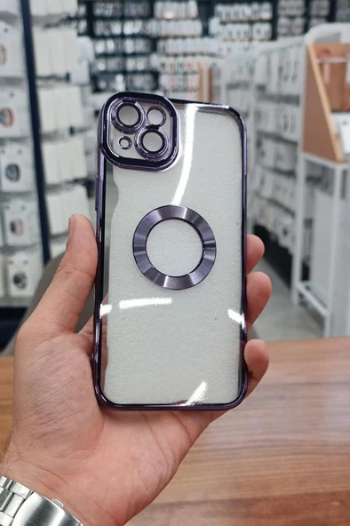 iPhone 15 Plus Kılıf Köşeleri Renkli Şeffaf Kamera Korumalı Silikon Luxury Kapak ürün görseli 1