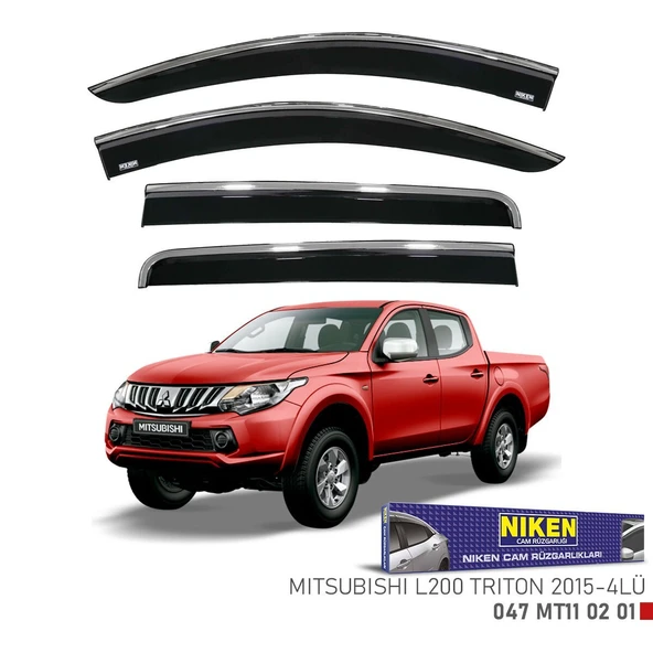 NİKEN Mitsubishi L200 trition cam rüzgarlığı kromlu 2015+ niken ürün görseli 1