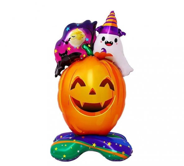 Halloween Gülenyüz Balkabağı Folyo Balon 115x58 cm ürün görseli 1