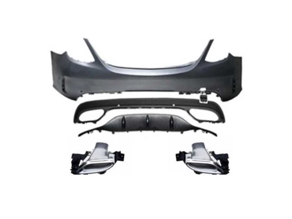 AUTOGP Mercedes w205 facelift amg arka tampon ve egzoz seti 2019+ ürün görseli 1
