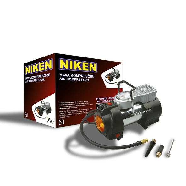 NİKEN Araç lastik hava kompresörü metal 12v 150psi ışıklı NİKEN ürün görseli 1