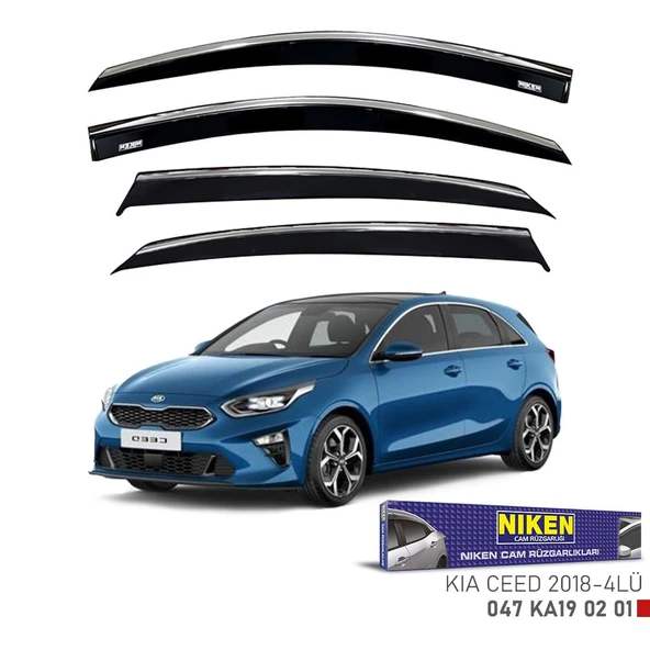 NİKEN Kia ceed cam rüzgarlığı kromlu 2018+ niken ürün görseli 1