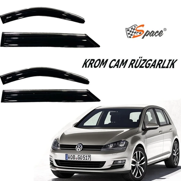 Space Volkswagen GOLF 7 Krom cam rüzgarlığı  2014-2020 / CARU409 ürün görseli 1