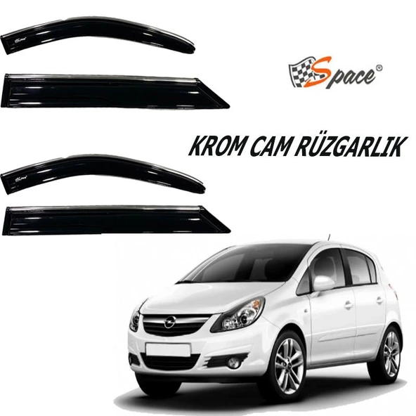 Space Opel Corsa C Krom cam rüzgarlığı 1.2mm  4lü / CARU452 ürün görseli 1