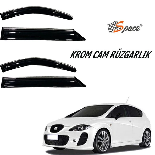 Space Seat Leon Krom cam rüzgarlığı 1.2mm  2004-2010 4lü / CARU451 ürün görseli 1