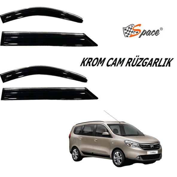 Space Dacia Lodgy Krom cam rüzgarlığı  2014+ / CARU405 ürün görseli 1