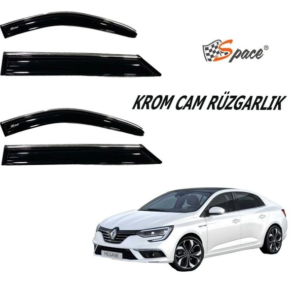 Space Renault megane 3 Krom cam rüzgarlığı  / CARU432 ürün görseli 1