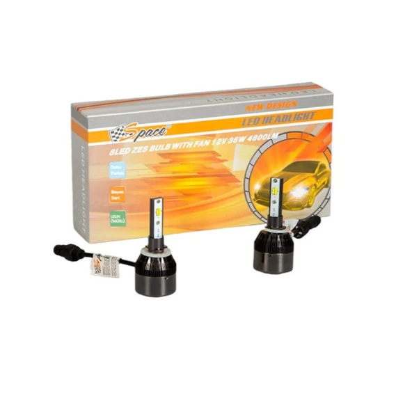 Space Space Led Far Ampulü Çift Renk Sarı/Beyaz H27-36W-4800LM-12V / LAAM493-1 ürün görseli 1
