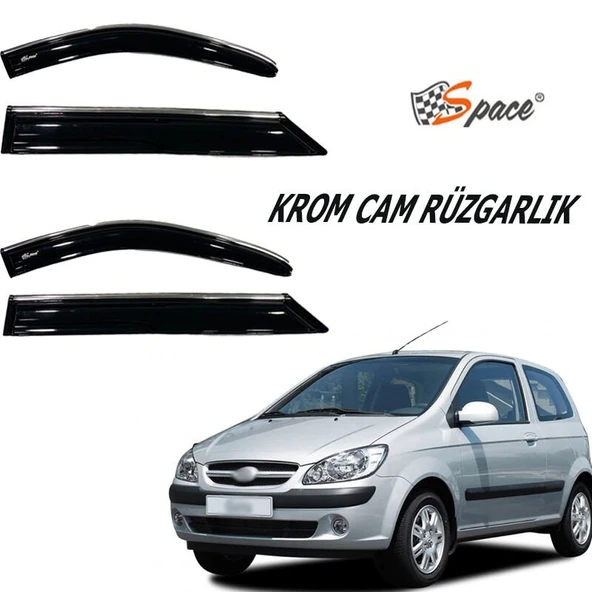 Space Hyundai Getz Krom cam rüzgarlığı 1.2mm  2002 4lü / CARU447 ürün görseli 1