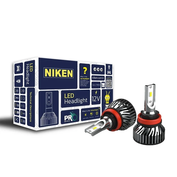 NİKEN H16 led xenon far aydınlatma seti şimşek etkili niken pro 6400lm ürün görseli 1