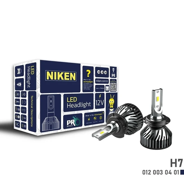 NİKEN H7 led xenon far aydınlatma seti şimşek etkili niken pro 6400lm ürün görseli 1
