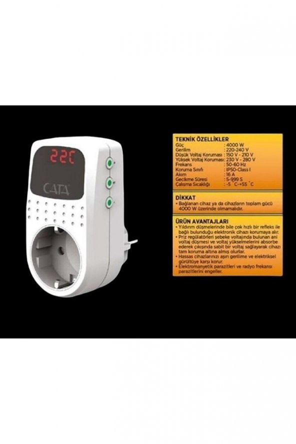 Ct-9187 Akım Korumalı Priz Regülatör - Resim 2