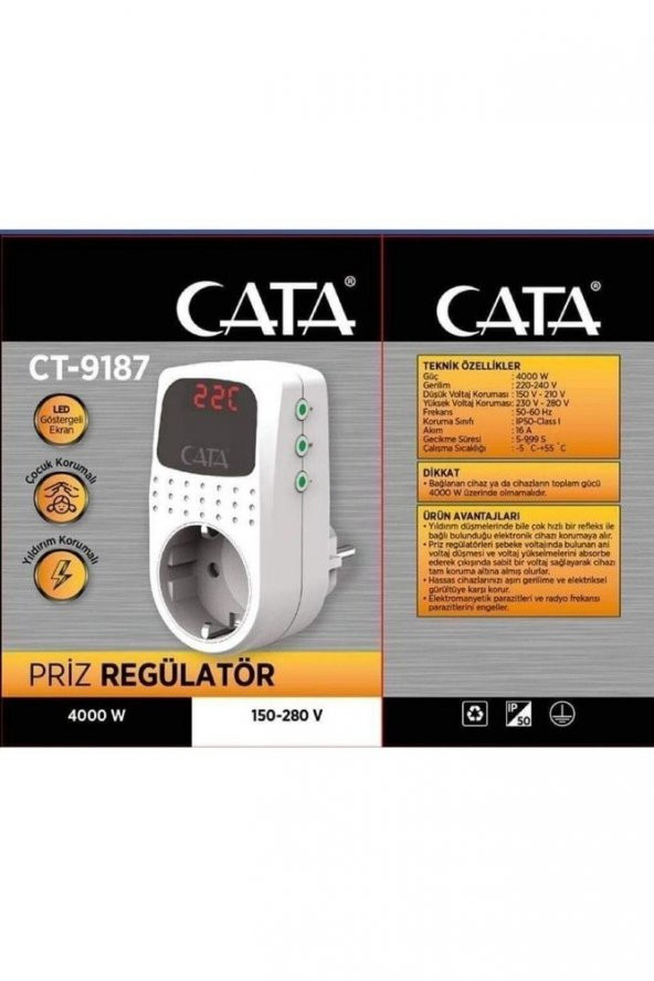 Ct-9187 Akım Korumalı Priz Regülatör - Resim 3