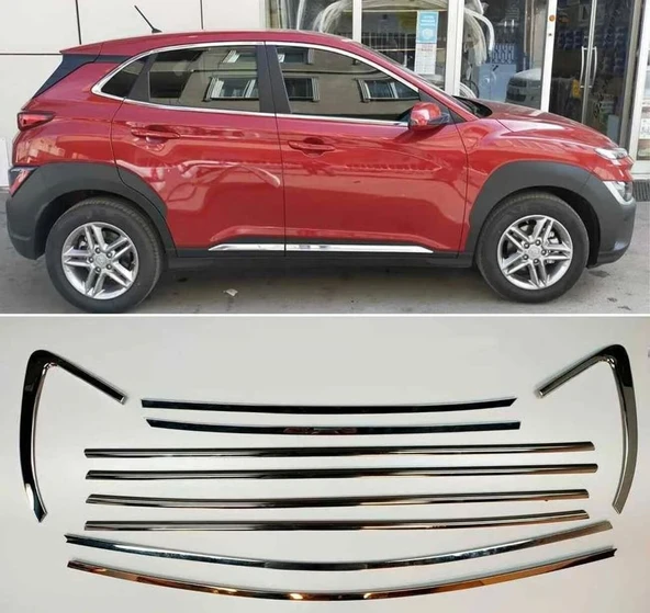 AUTOGP Hyundai kona cam çerçevesi kenar çıtası krom tamtur 2020+ ürün görseli 1