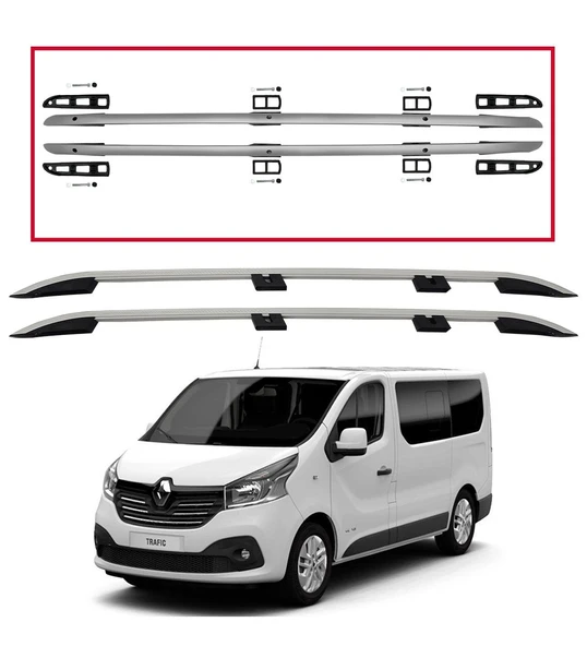 NİKEN Renault trafic tavan çıtası port bagaj taşıyıcı uzun gri 2015+ ürün görseli 1
