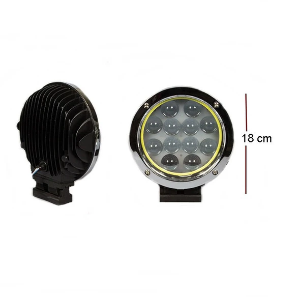 Space Offroad sis lambası 12 ledli 60W-12-24V nikel angel takım / LASS253-NA ürün görseli 1